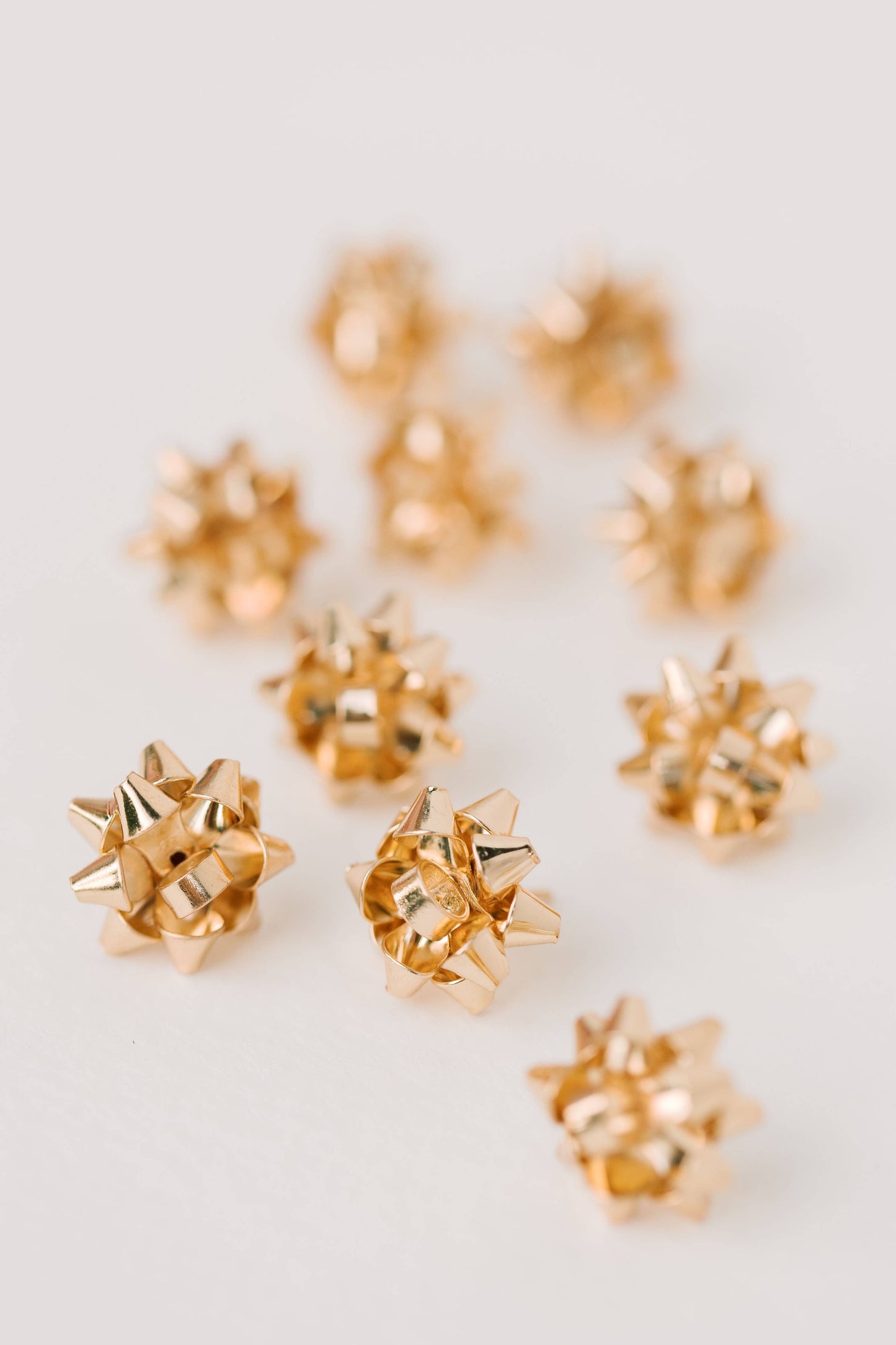 Gold Christmas Present Bow Holiday Earrings