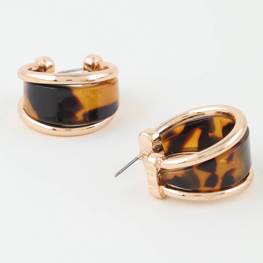 Tortoise Nail Hoop Earrings: GBR