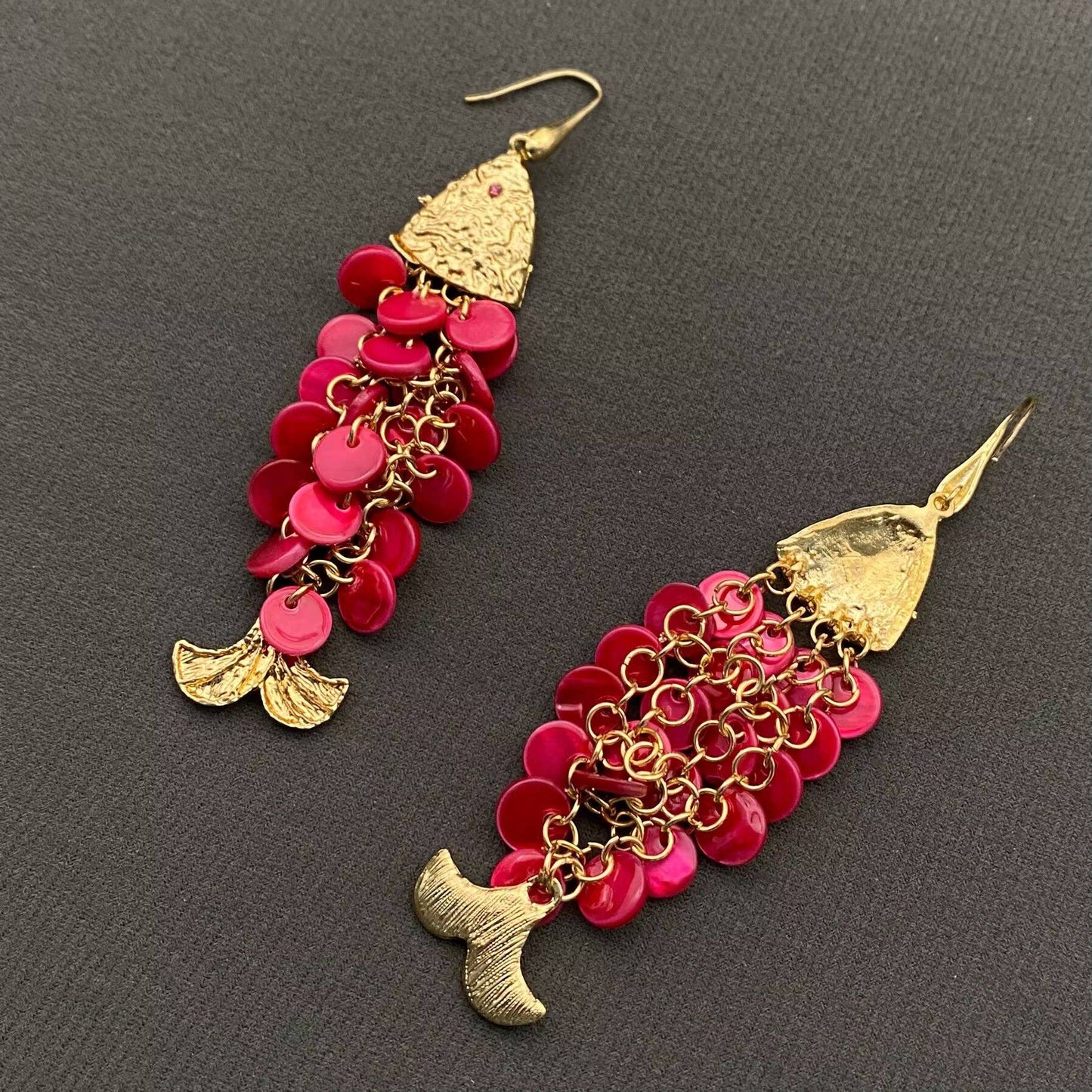 Shell Tassel Fish Dangle Earrings