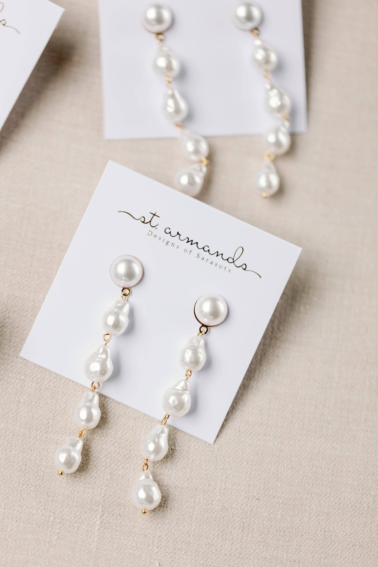 Natural Pearl Statement Drop Statement Earrings