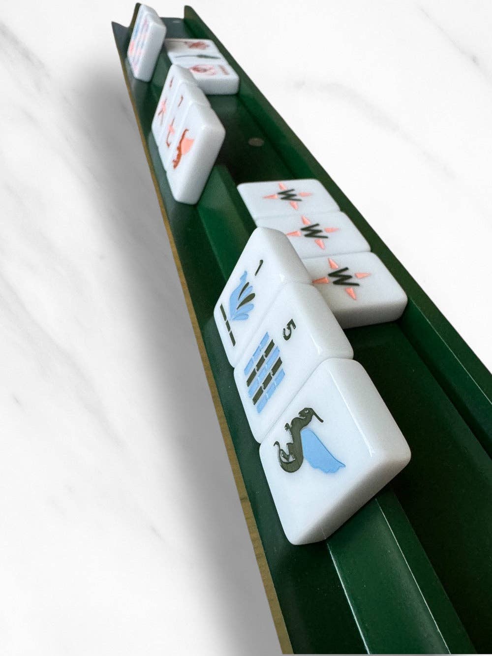 Mahjong Racks & Pushers (Set of 4): Oak