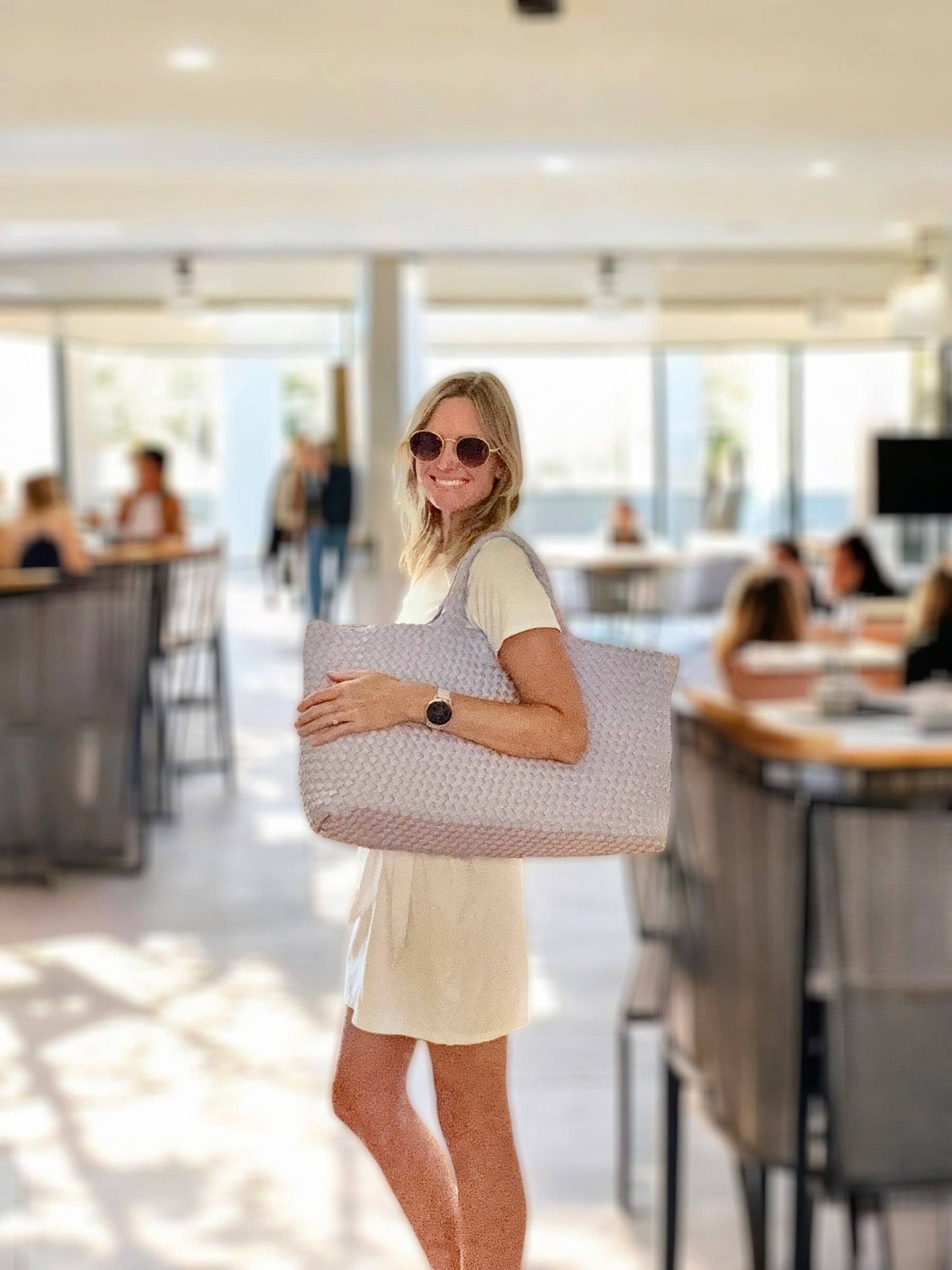 Woven Mahjong Carryall - 6 Colors: Cream