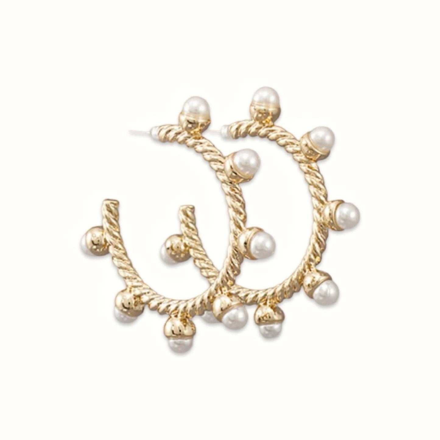 Pearl Rope Hoop Earrings | Modern Pearl Hoop