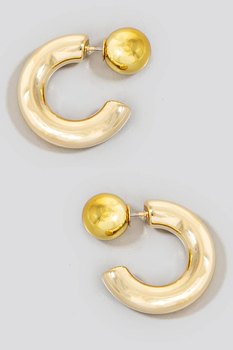 25Mm Metallic Tube Hoop Earrings: G