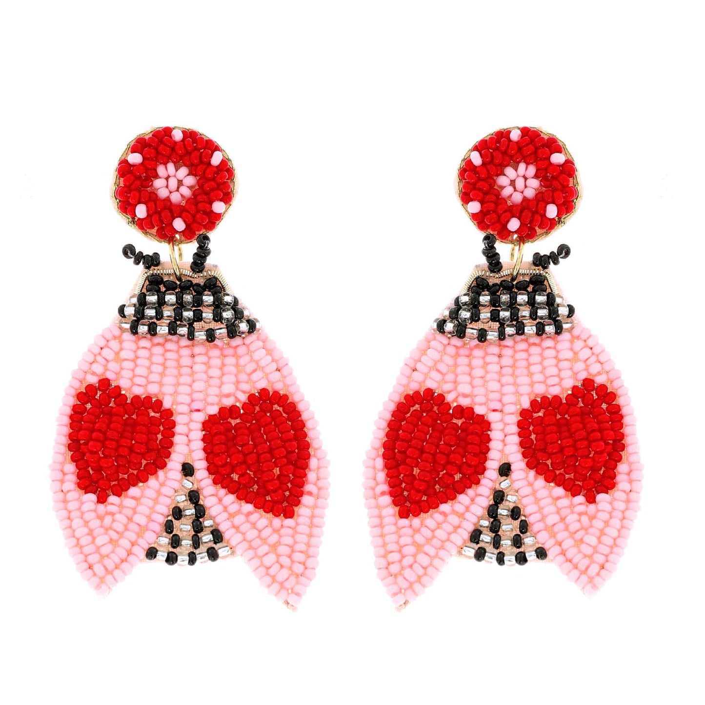 Love Bug Valentine Beaded Earrings