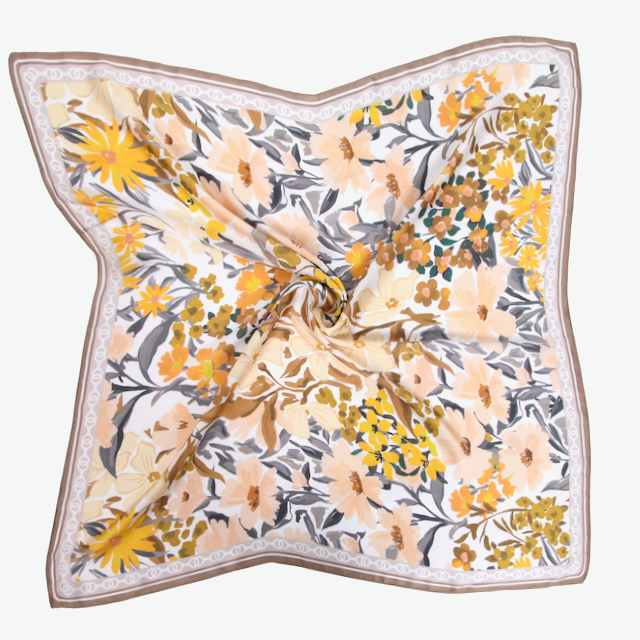 S26074 100% Polyester Lightweight Square Scarf: 01 Peach