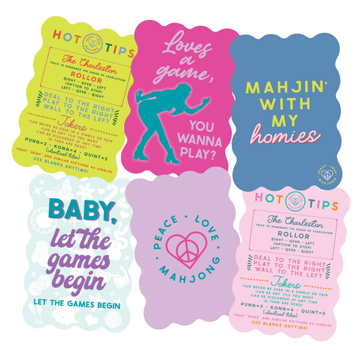 Mahjong Tile Shufflers (Set of 2): Love's a Game, You Wanna Play?