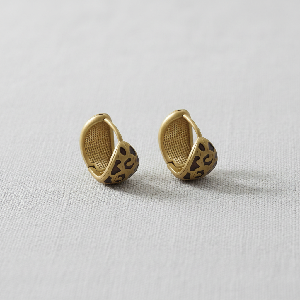 Leopard Pattern C-Shape Earrings
