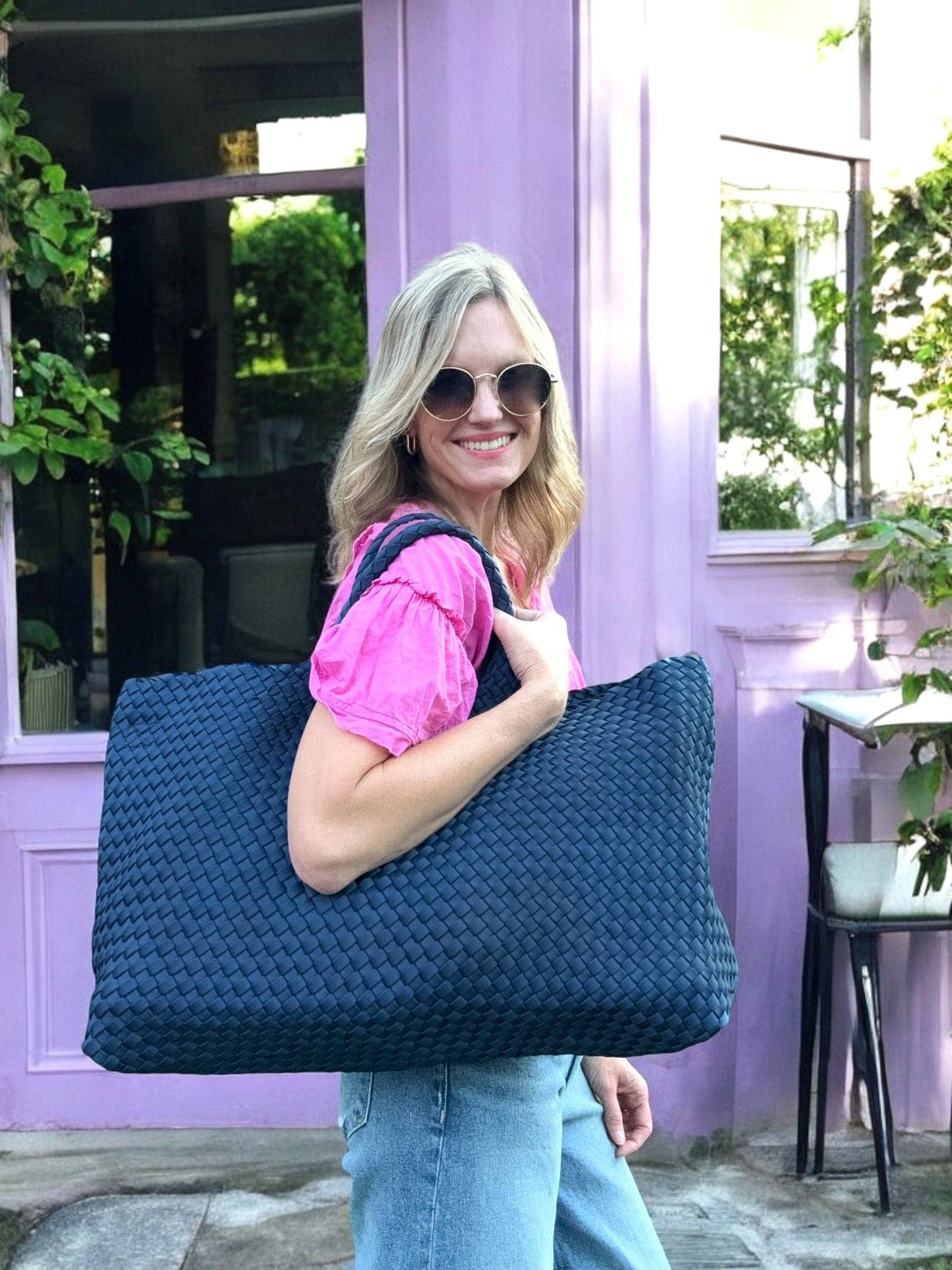 Woven Mahjong Carryall - 6 Colors: Navy