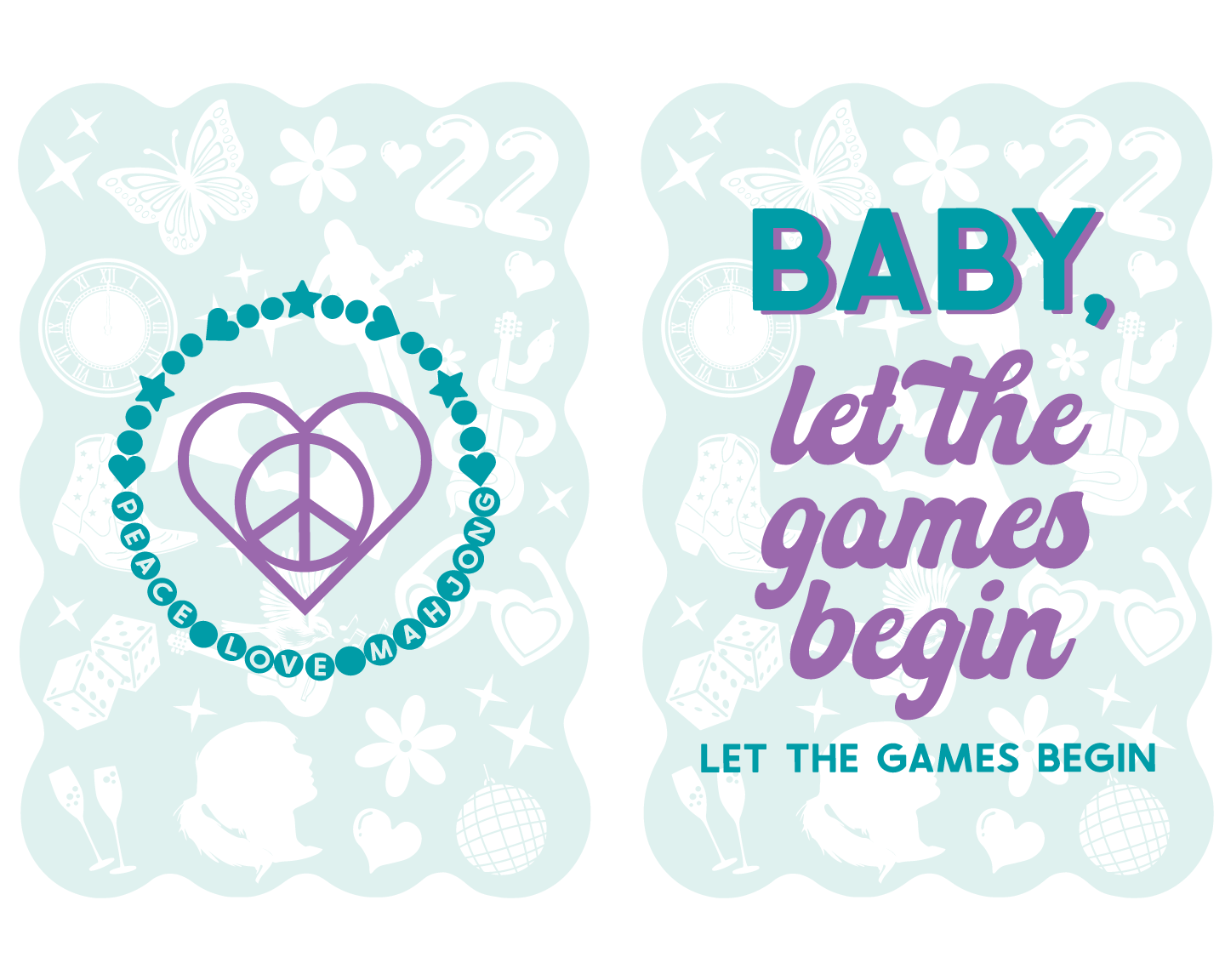 Mahjong Tile Shufflers (Set of 2): Love's a Game, You Wanna Play?