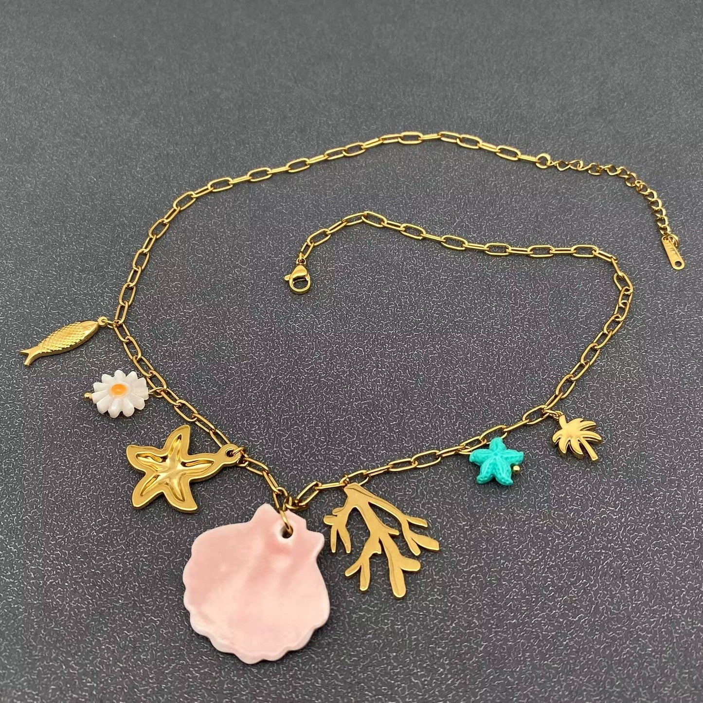 Summer Style Charm 18K Gold Plated S.Steel Necklace - FGS