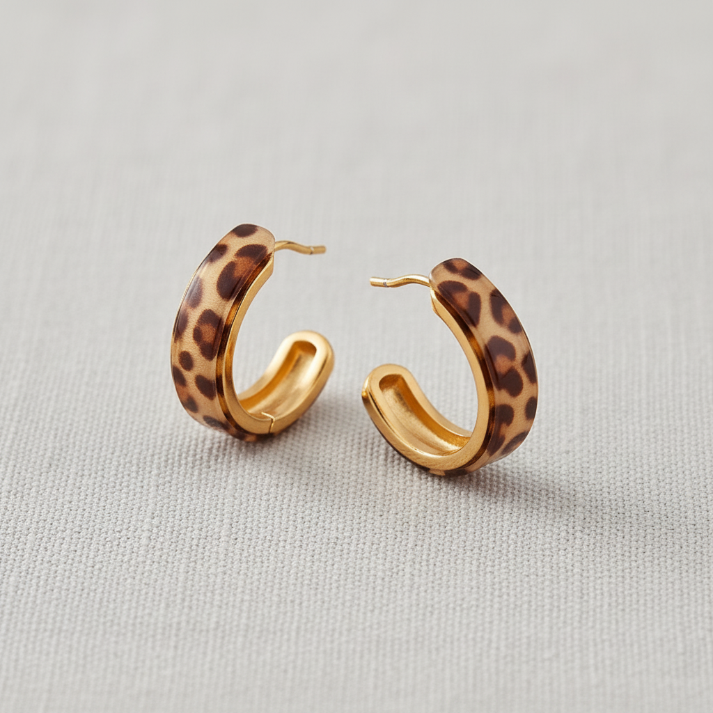 Leopard Pattern Hoop Earrings