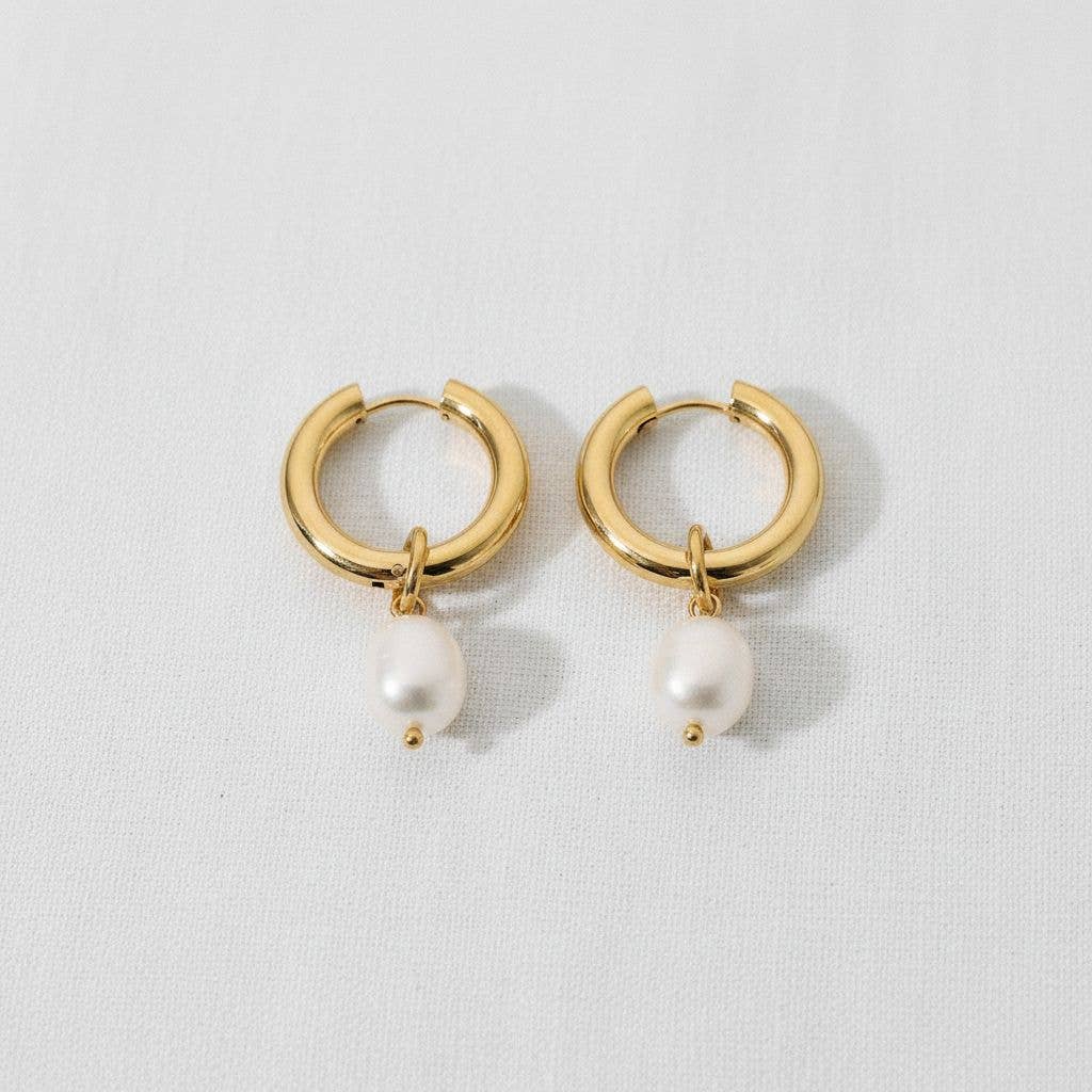 Pearl Hoop Earrings: A1