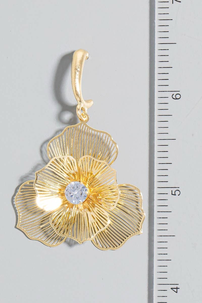 Single Stud Flower Dangle Earrings: G