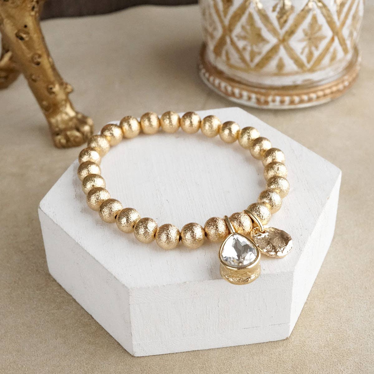 Brilliant Bond – Statement Chain Bracelets with Reflective Crystals: Double strand - Gray crystals