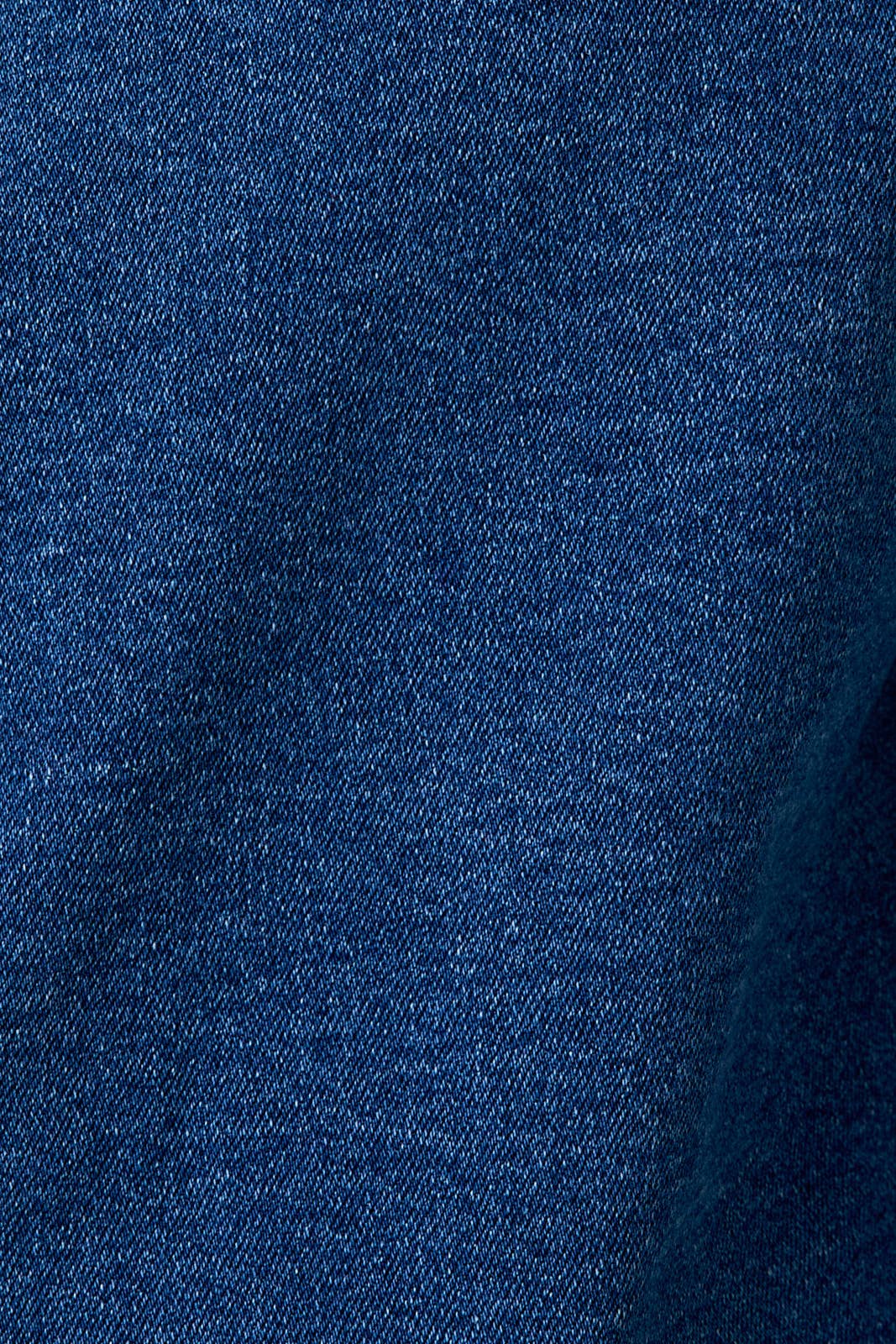 PETER PAN COLLAR LONG SLEEVE ZIP-UP DENIM TOP: DENIM / S