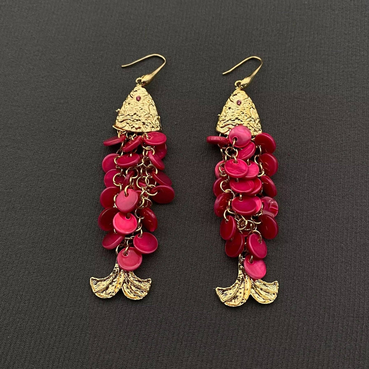 Shell Tassel Fish Dangle Earrings