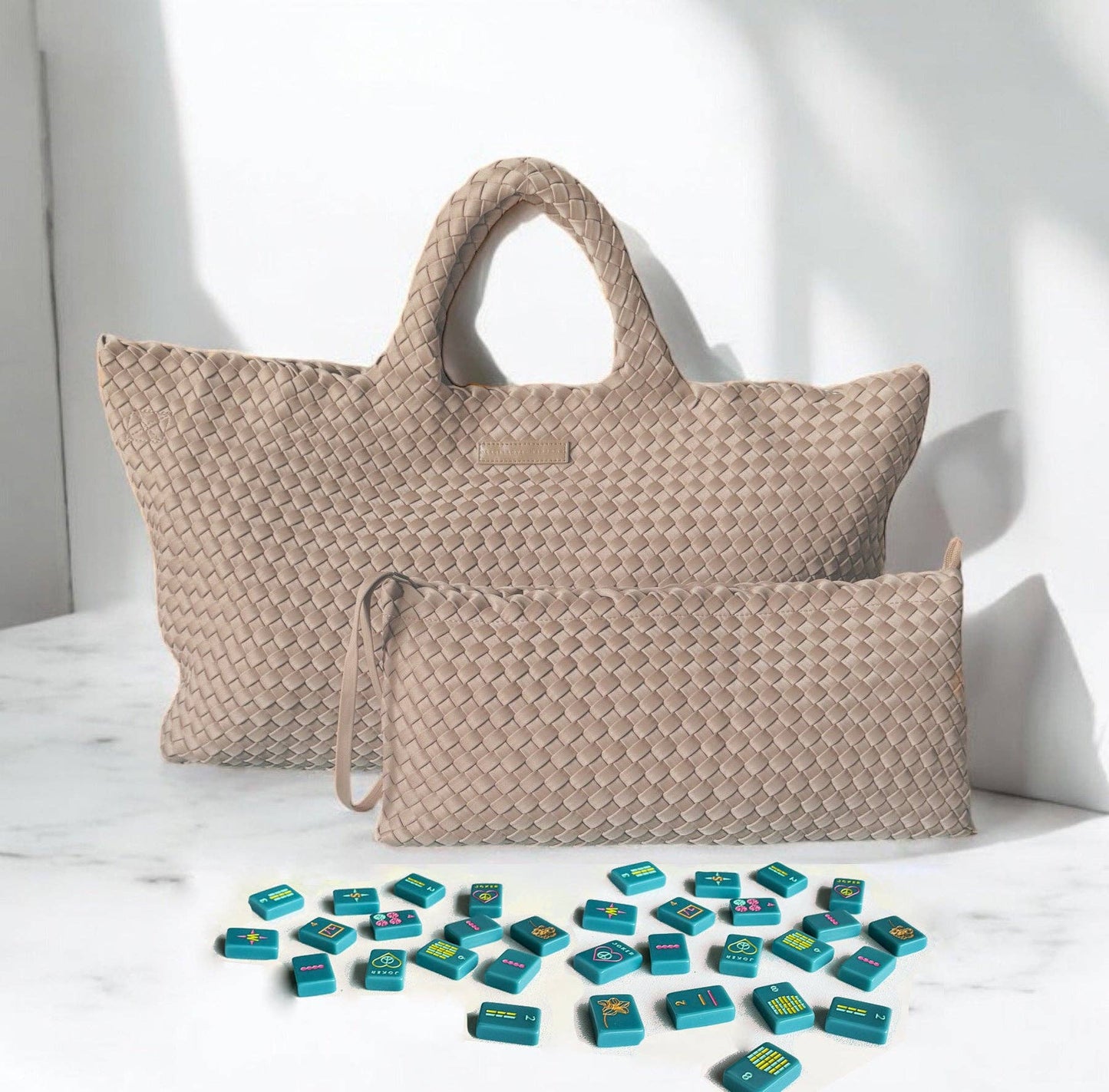 Woven Mahjong Carryall - 6 Colors: Navy