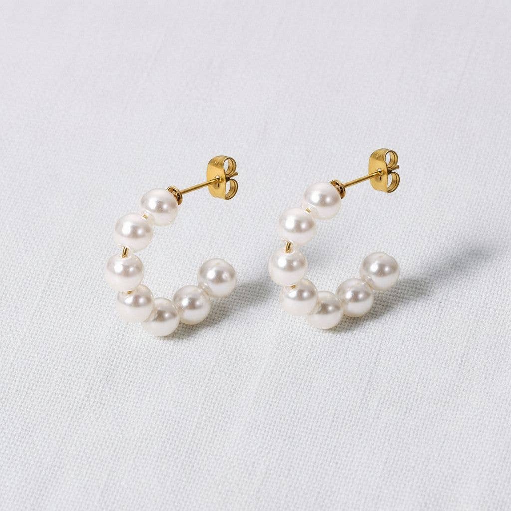 Pearl Hoop Earrings: A1