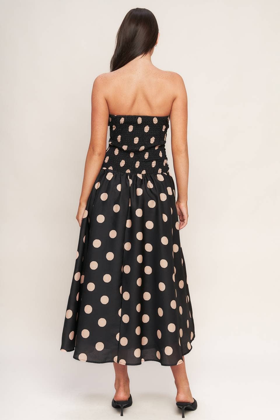A printed woven midi dress - ID23145: Black / Contemporary / S
