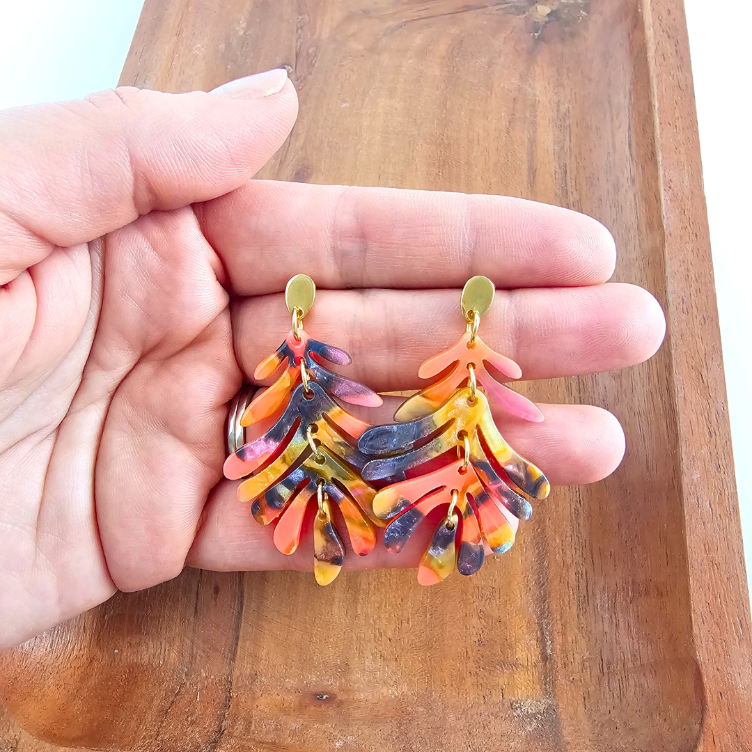 Petite Palm Earrings - Bird of Paradise // Jewelry, Resort