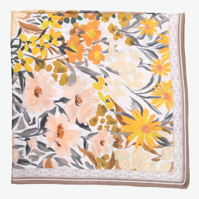 S26074 100% Polyester Lightweight Square Scarf: 01 Peach