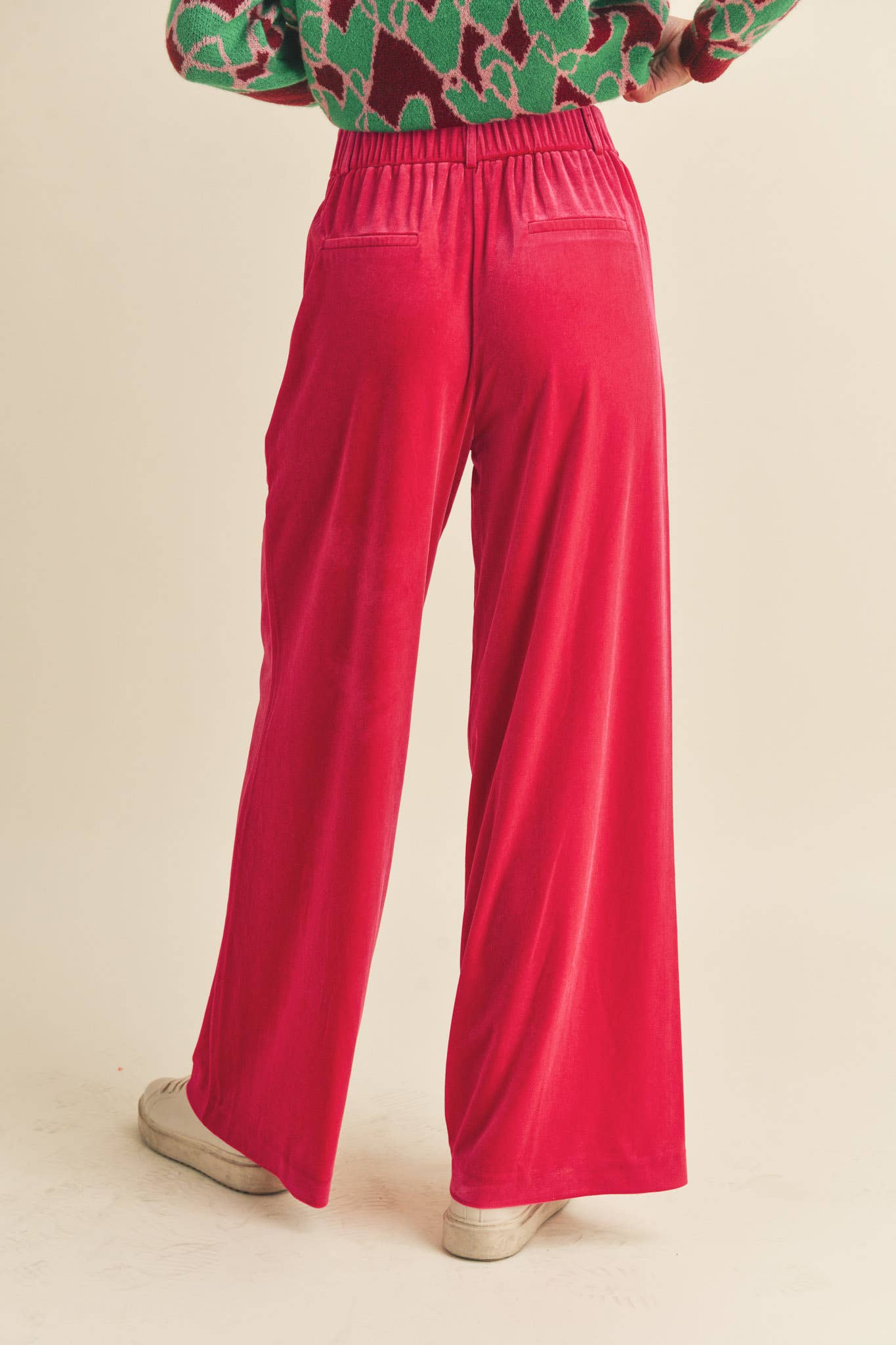 WIDE LEG VELVET TROUSERS MP2503: ROSE MAUVE / S