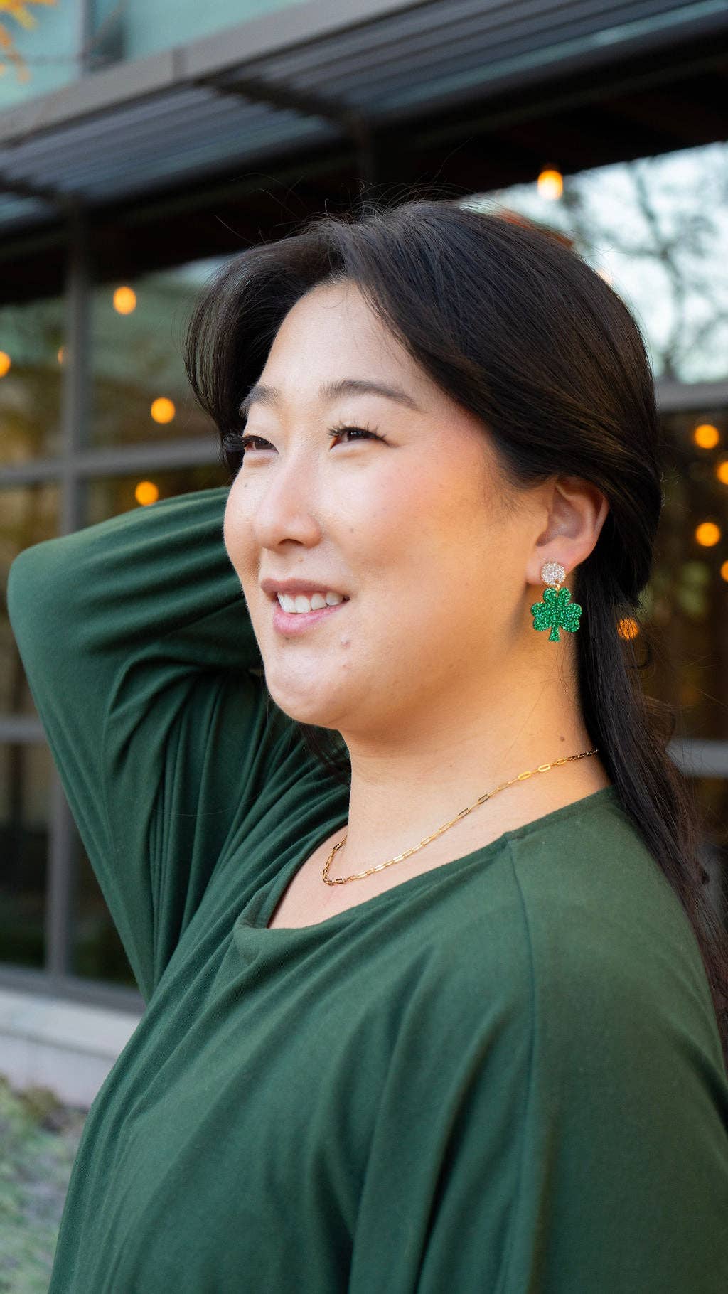 Lucky Charm Earrings - Green Glitter // St Patrick's Day