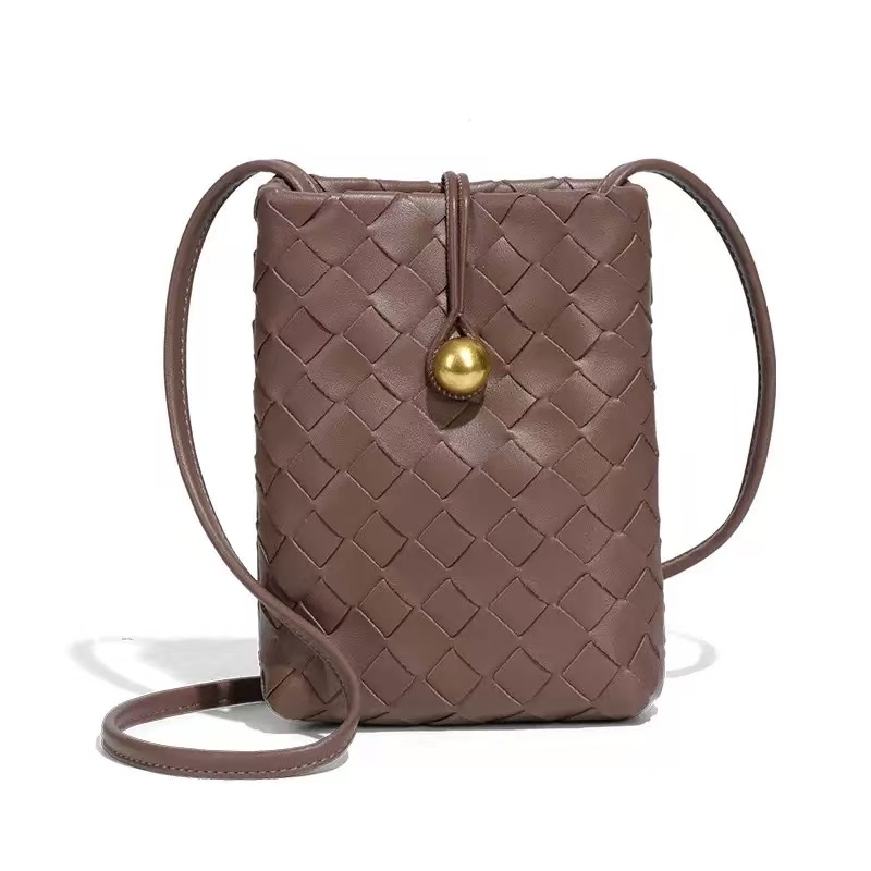 P25022 Small Woven Crossbody Bag: 10 Wine
