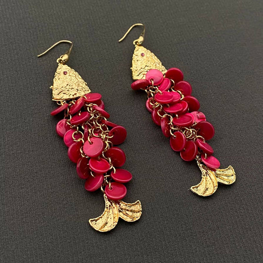 Shell Tassel Fish Dangle Earrings