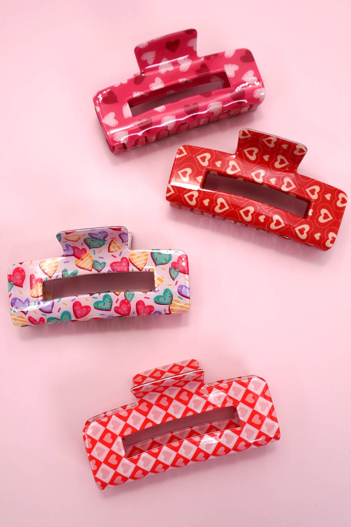 VALENTINE'S  DAY GIFT  HEART HAIR CLAW CLIPS | 40H887: A