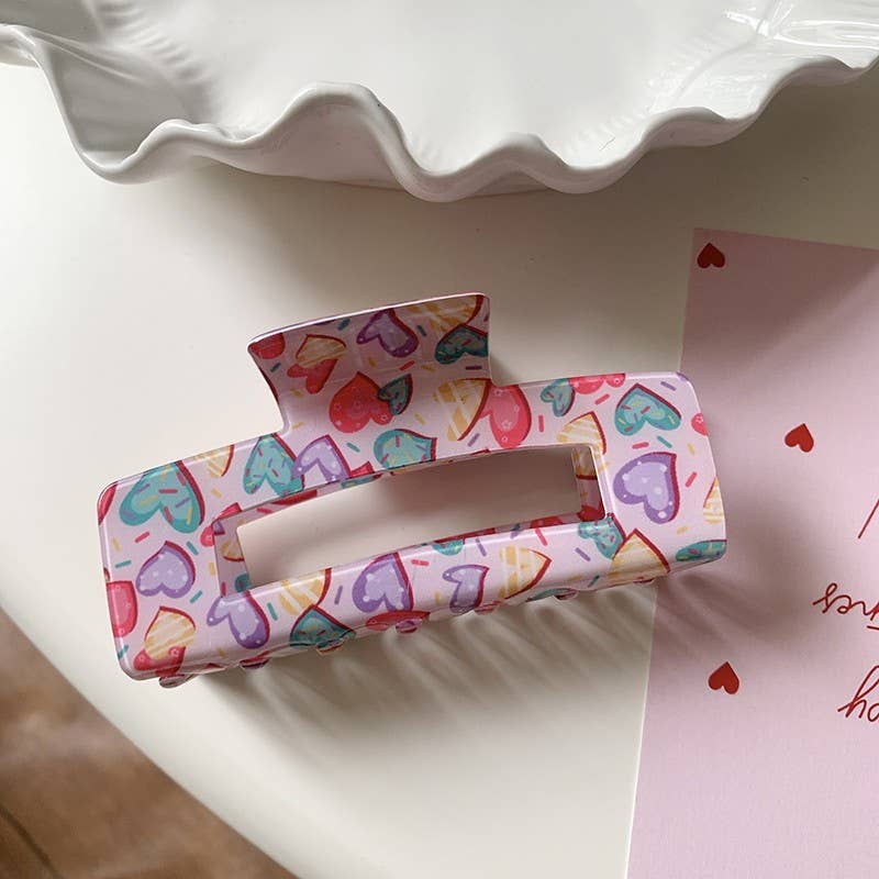 VALENTINE'S  DAY GIFT  HEART HAIR CLAW CLIPS | 40H887: D