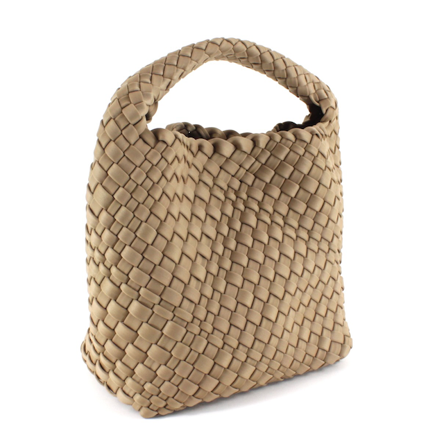 P23093 Small Nylon Woven Hobo Crossbody Bag w/Cosmetic Pouch: 07 Clay