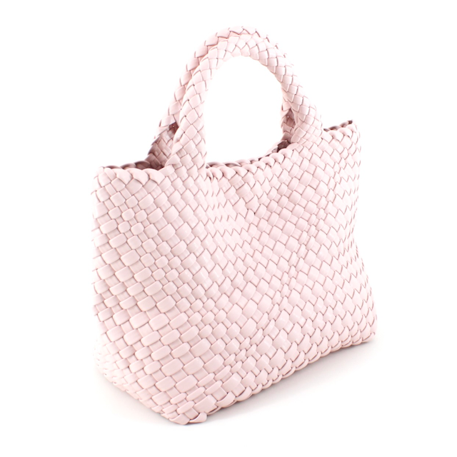P24013 Medium Woven Tote Crossbody Bag w/Cosmetic Pouch: 12 S Blue