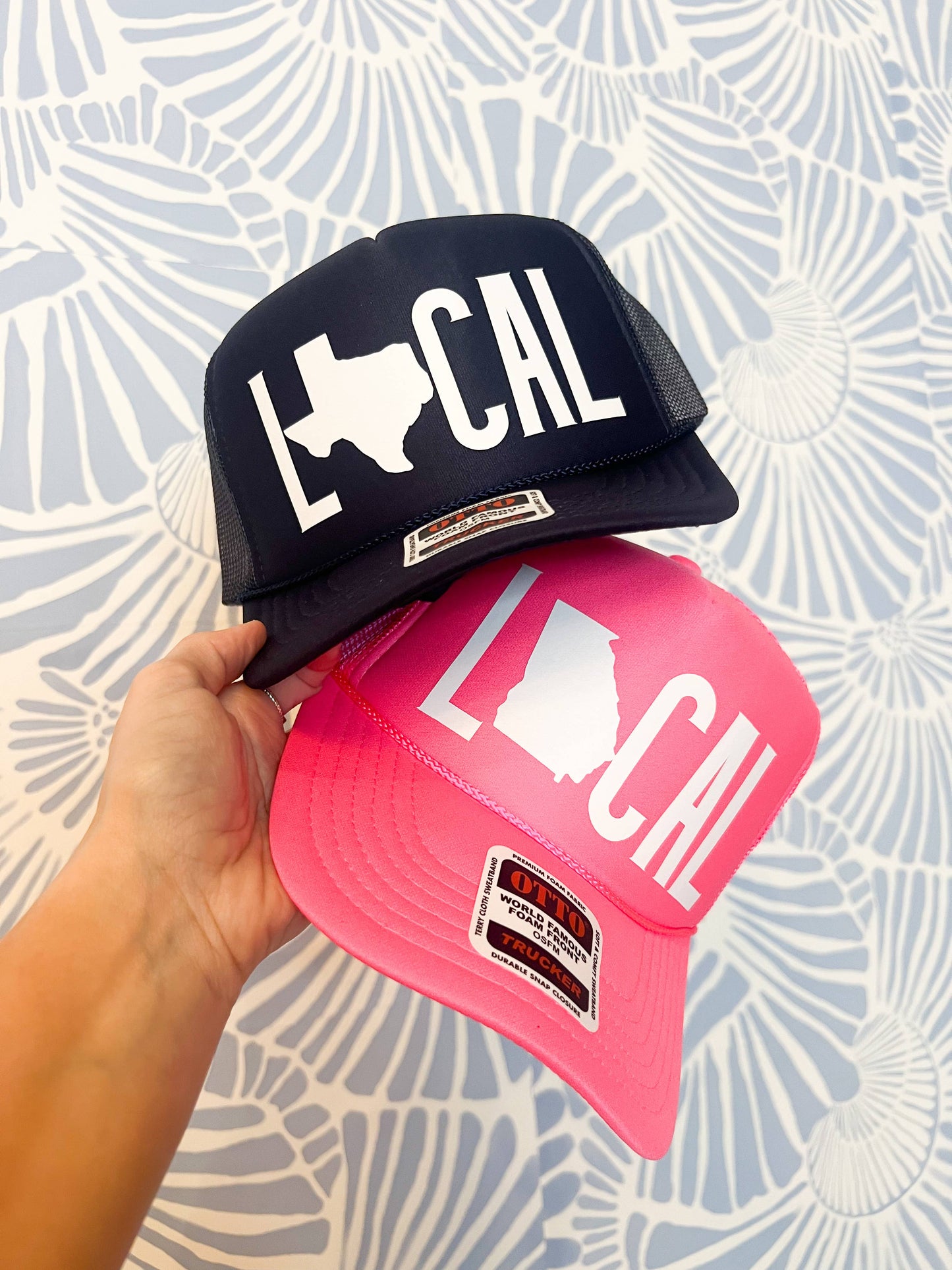 LOCAL Custom State Trucker Hat : Pink