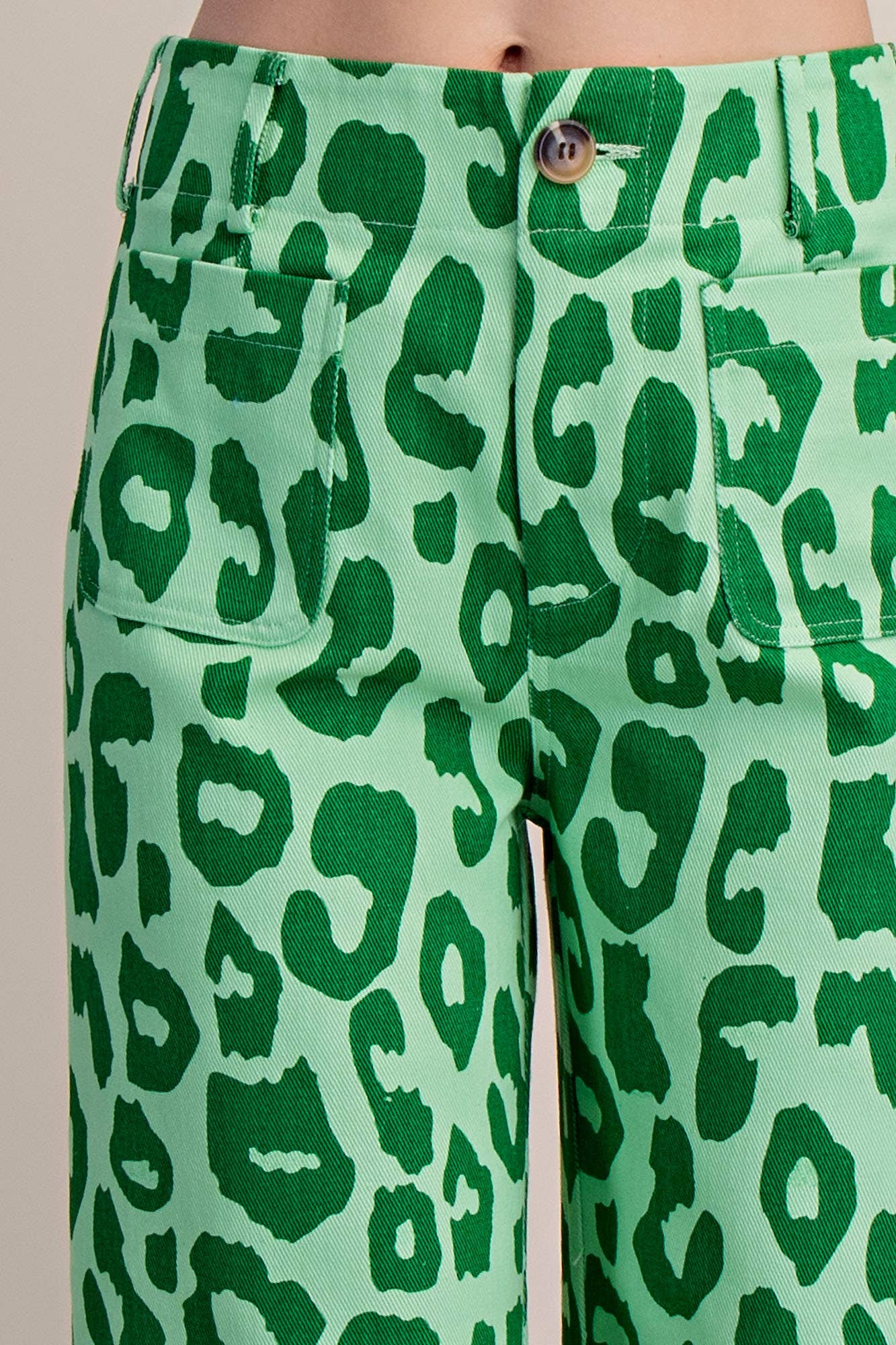 Colette Cropped Wide-Leg Neon Leopard Pants: Pink / L