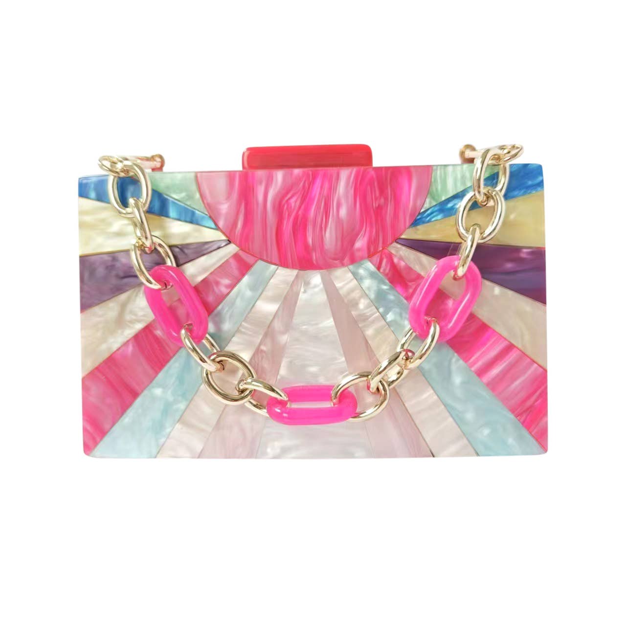 Celeste Acrylic Clutch Bag - Pink