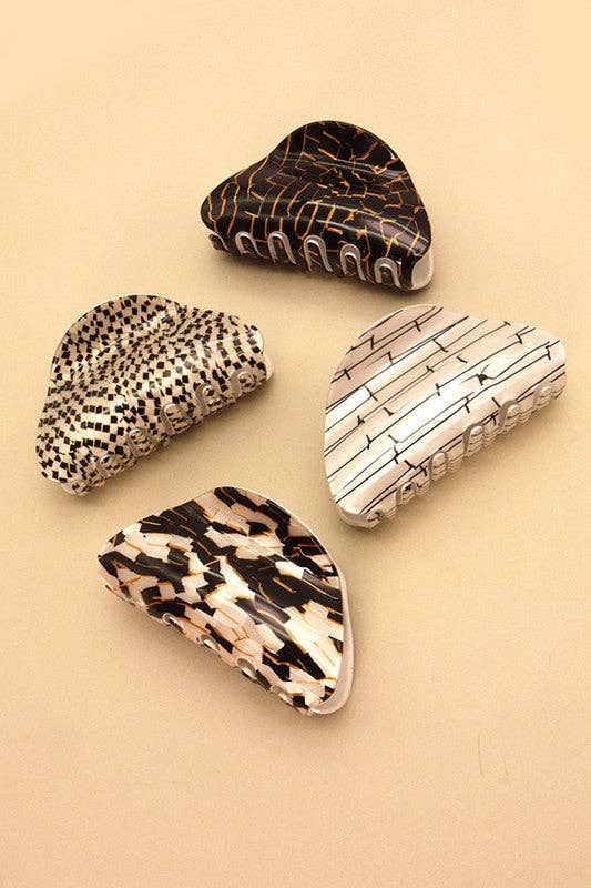 SHINY OVAL HAIR CLAW CLIPS | 40H461: A