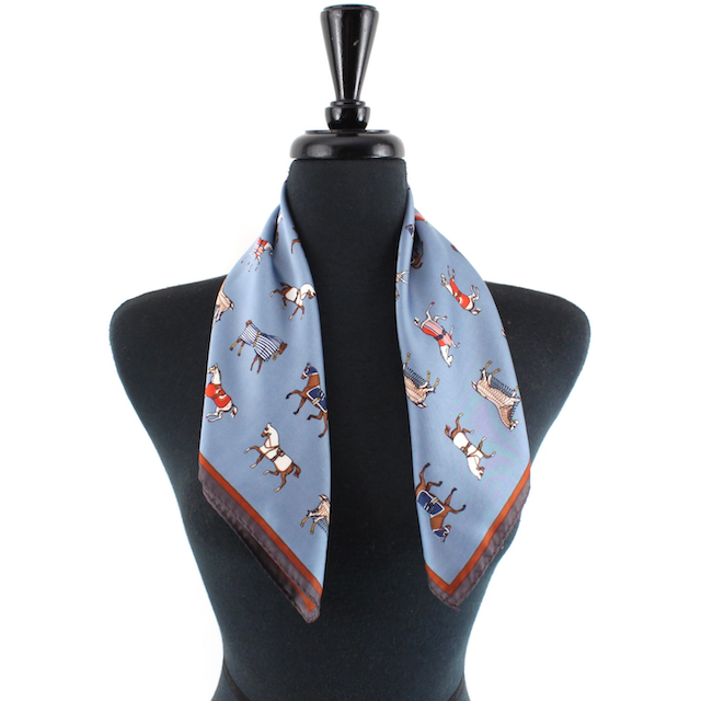 S24214 Horse Pattern Lightweight Square Scarf: 03 Beige