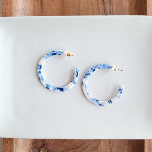 Camy Hoops - Greek Goddess Blue // Jewelry, Earrings, Gift