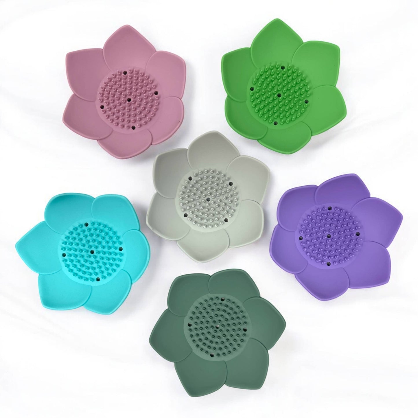 Shower Steamer Tray - Lotus Shape - Flexible Silicone: Petal pink