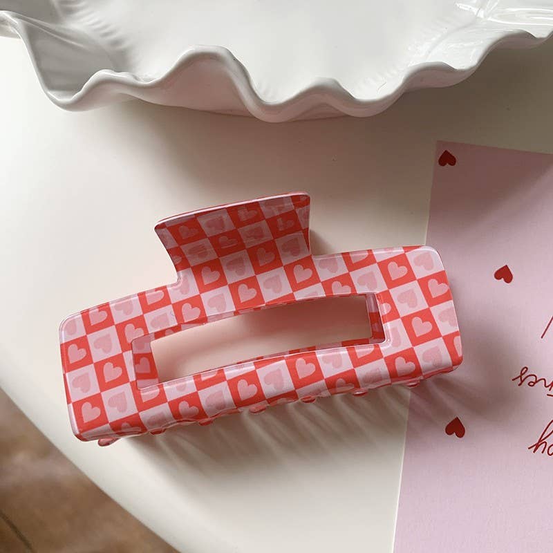 VALENTINE'S  DAY GIFT  HEART HAIR CLAW CLIPS | 40H887: B