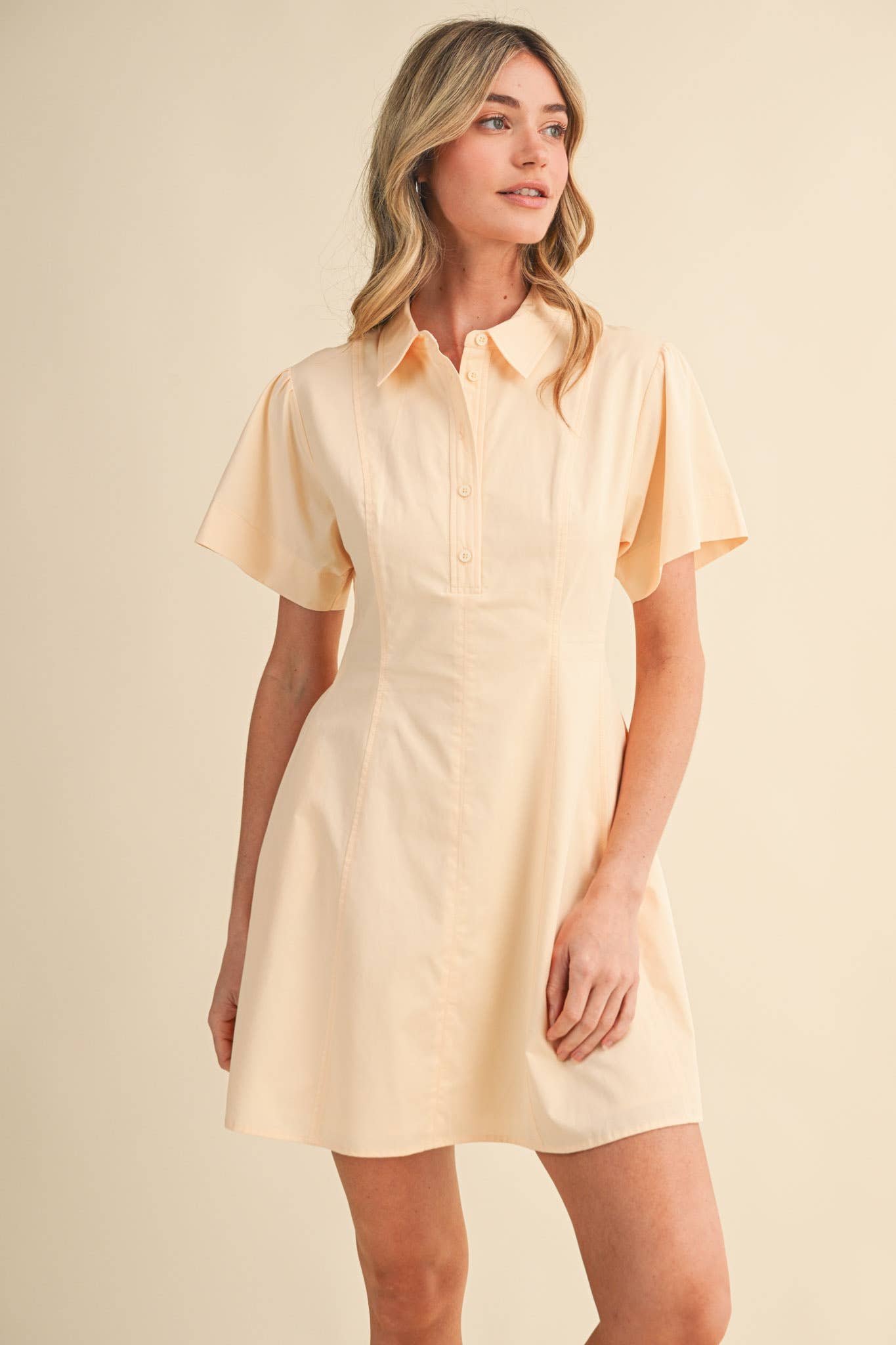 FIT AND FLARE SHORT SLEEVE MINI DRESS MDR4853: TEABERRY / M