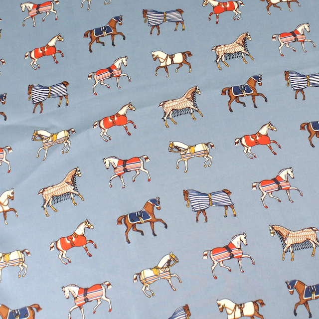 S24214 Horse Pattern Lightweight Square Scarf: 03 Beige