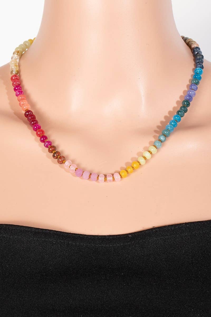 Gradient Stone Beaded Necklace: GNM