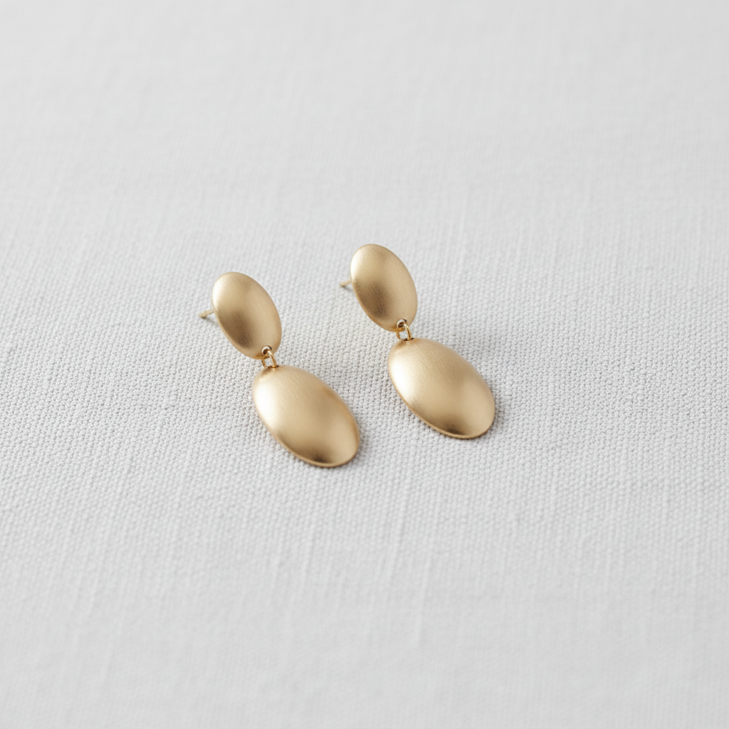 Geometric Oval Drop Earrings
