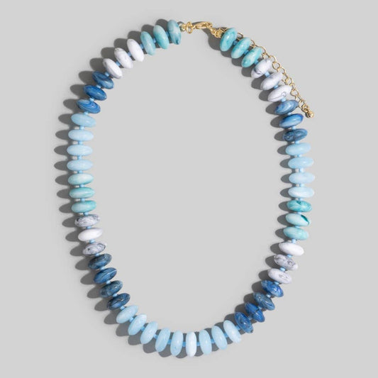 Marble Resin Disc Beaded Necklace: GDTQS