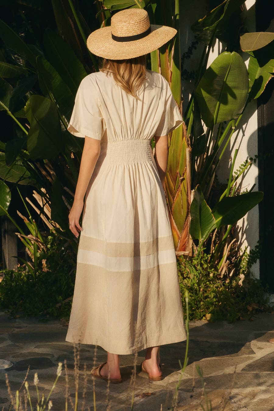 Short Sleeve Shirt Dress: Navy Combo / L