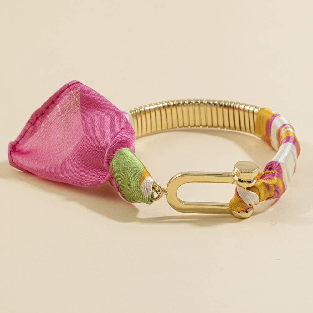 Scarf Wrapped Tube Bangle Bracelet: GDBLE