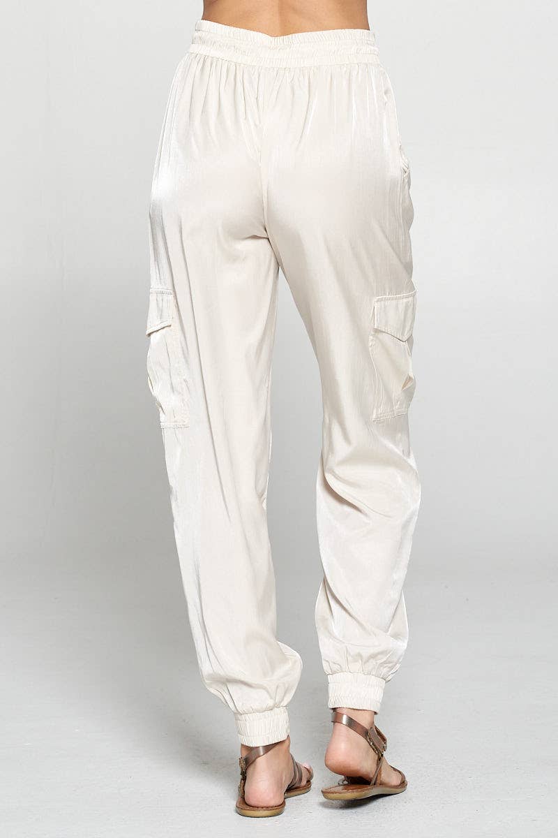 WOVEN CARGO PANTS - OYSTER: MEDIUM